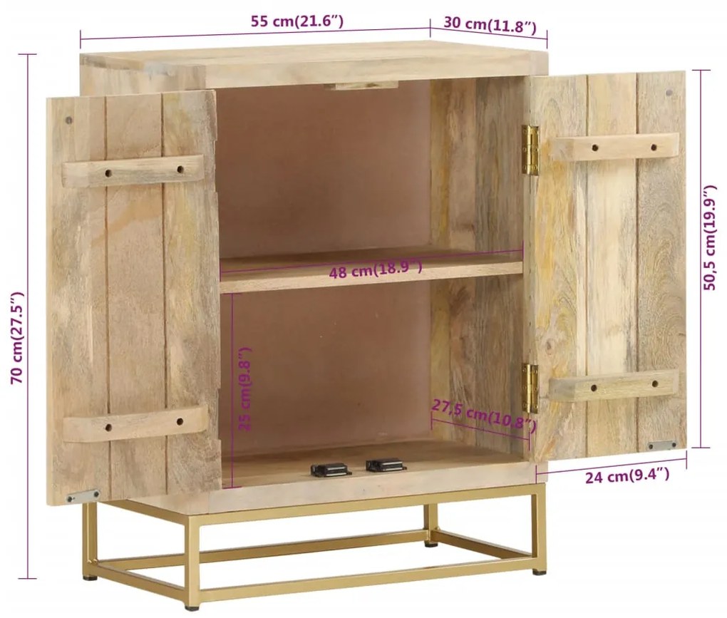 ΝΤΟΥΛΑΠΙ ΜΕ 2 ΠΟΡΤΕΣ 55 X 30 X 70 ΕΚ. ΑΠΟ ΜΑΣΙΦ ΞΥΛΟ ΜΑΝΓΚΟ 352039