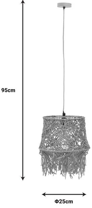 Φωτιστικό οροφής Rapom Inart E27 φυσικό Φ25x95εκ 25x25x32 εκ.