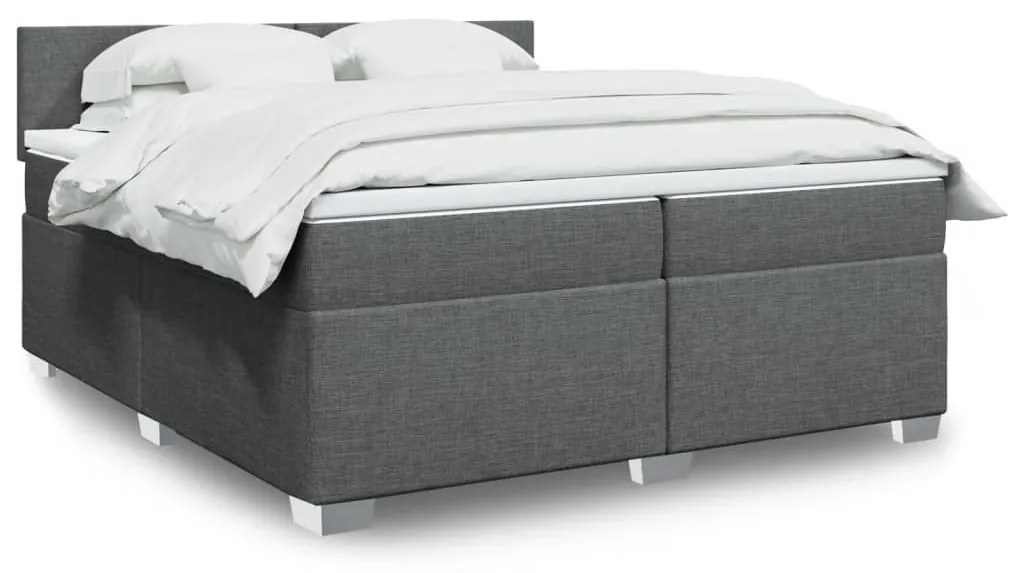 ΚΡΕΒΑΤΙ BOXSPRING ΜΕ ΣΤΡΩΜΑ ΣΚΟΥΡΟ ΓΚΡΙ 200X200 ΕΚ. ΥΦΑΣΜΑΤΙΝΟ 3285989