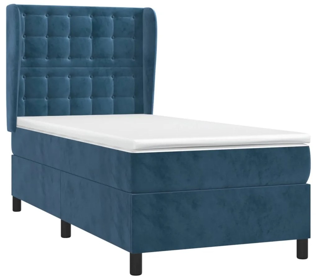 ΚΡΕΒΑΤΙ BOXSPRING ΜΕ ΣΤΡΩΜΑ ΣΚΟΥΡΟ ΜΠΛΕ 90X190 ΕΚ. ΒΕΛΟΥΔΙΝΟ 3129427