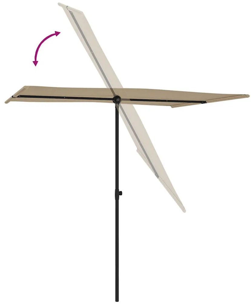 vidaXL Ομπρέλα Κήπου Taupe 2 x 1,5 μ. με Ιστό Αλουμινίου