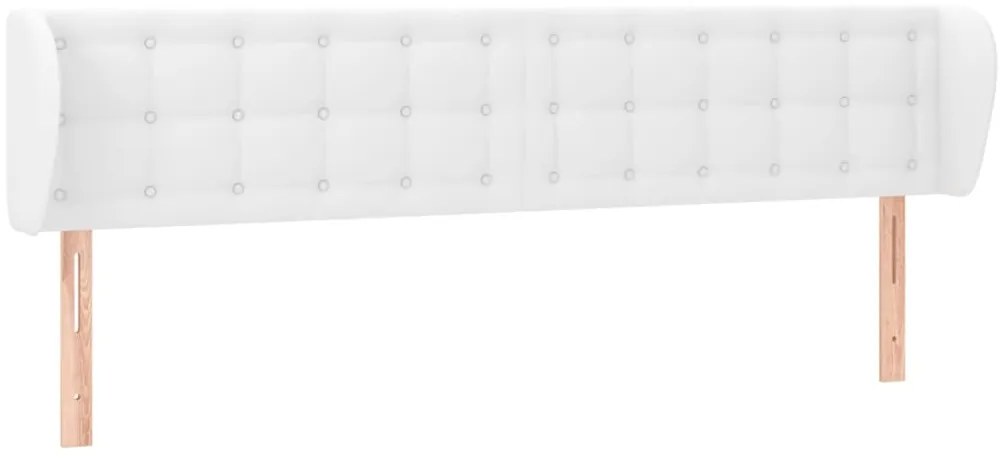 vidaXL Κεφαλάρι με Πτερύγια Λευκό 203 x 23 x 78/88 εκ. Συνθετικό Δέρμα