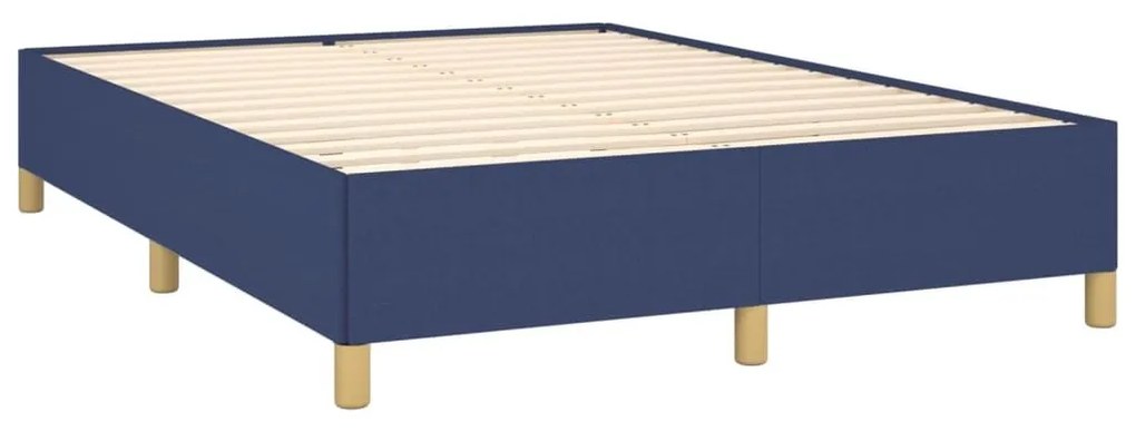 Κρεβάτι Boxspring με Στρώμα Μπλε 140x190 εκ. Υφασμάτινο - Μπλε