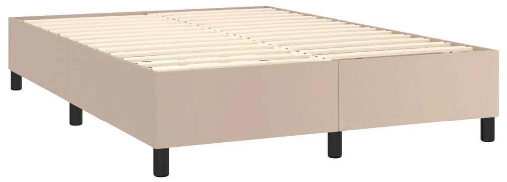 Κρεβάτι Boxspring με Στρώμα Καπουτσίνο 140x200εκ.από Συνθ.Δέρμα - Καφέ