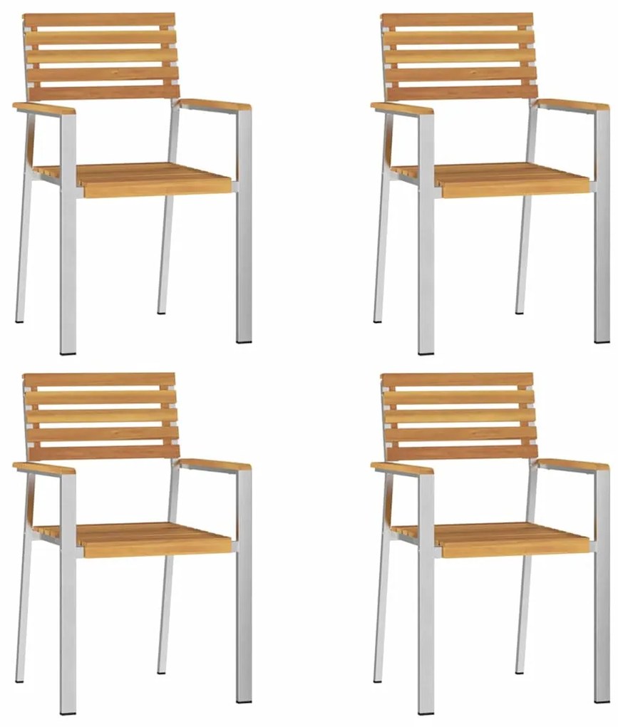 vidaXL Σέτ φαγητού για κήπο 5 pcs Καφέ Στερεό Ξύλο Ακακίας