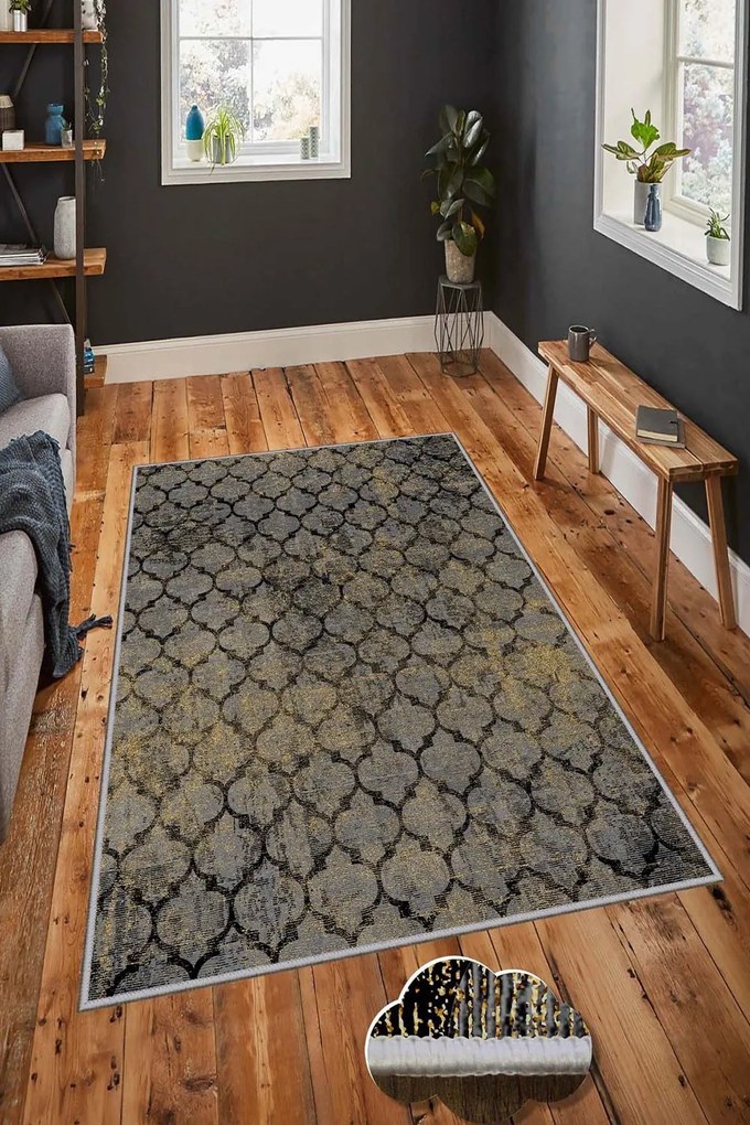 Χαλί Hmnt603 474HFT1248 Grey-Gold Conceptum Hypnose 80X150cm