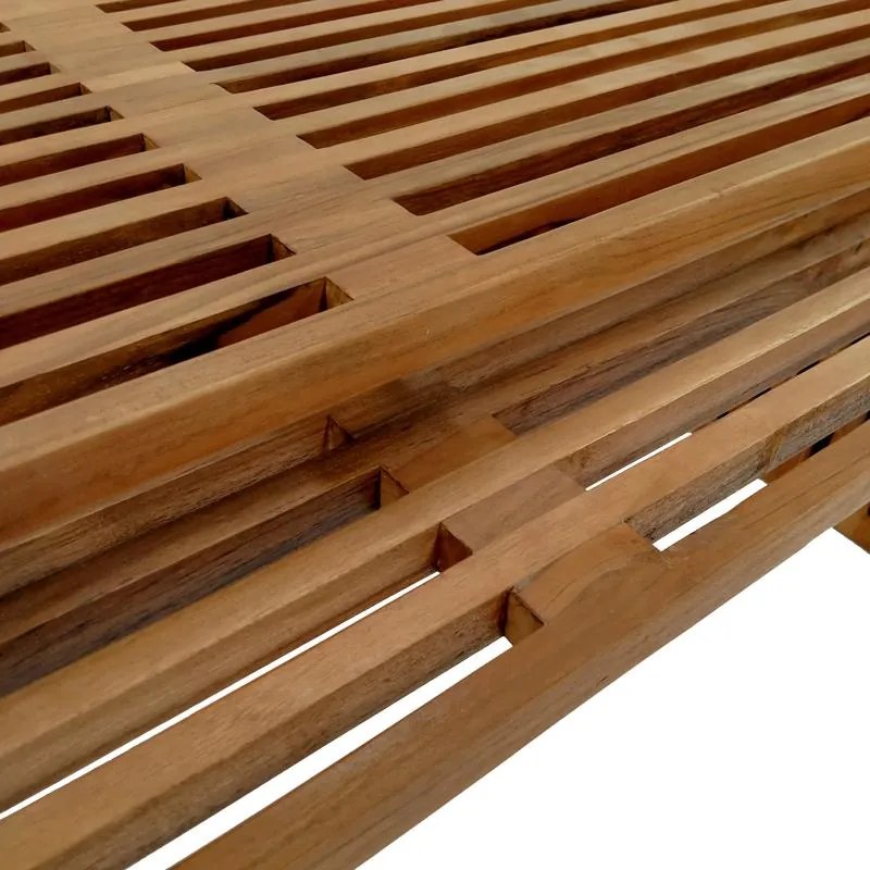 Τραπέζι Tinnie C027 σετ 2τεμ teak ξύλο σε φυσική απόχρωση 110x60x46 εκ.