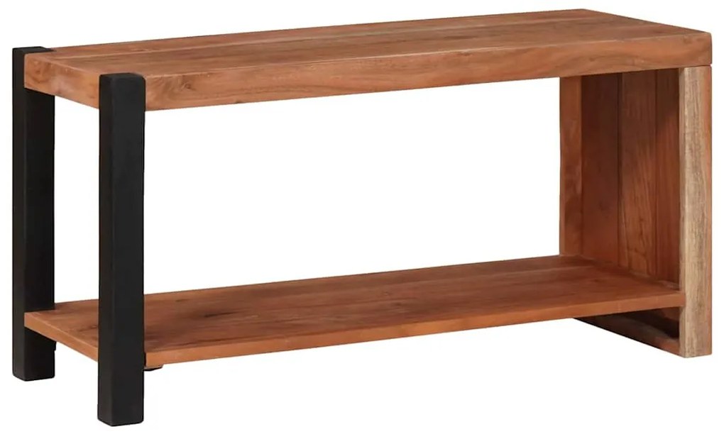 vidaXL Βιβλιοθήκη Καφέ, Μαύρο 80 x 30 x 40 εκ Στερεό Ξύλο Ακακίας