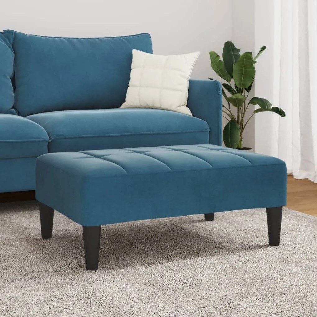 vidaXL Υποπόδιο Μπλε 77x55x31 εκ. Βελούδινο