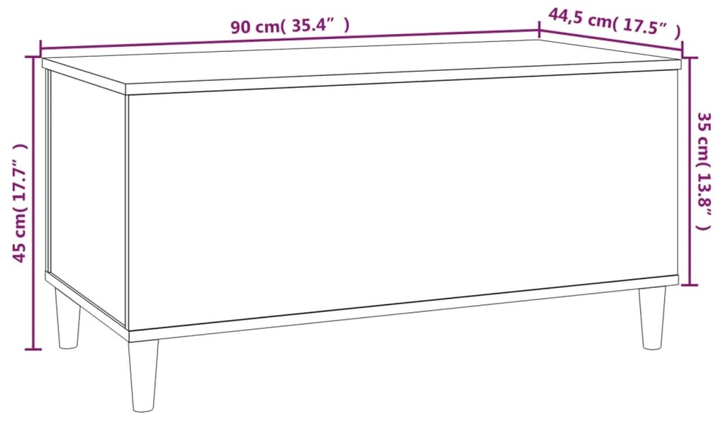 Τραπεζάκι Σαλονιού Sonoma Δρυς 90x44,5x45εκ. Επεξεργασμένο Ξύλο - Καφέ