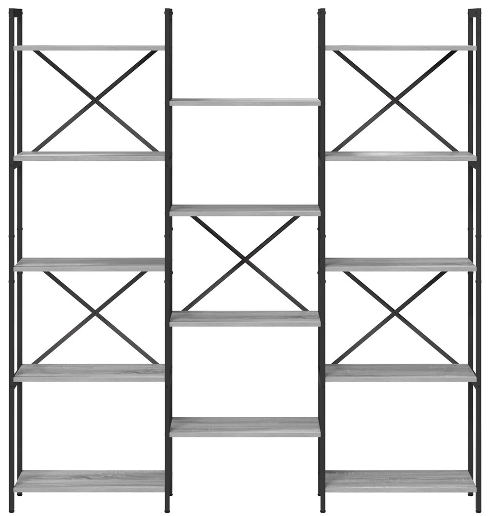 vidaXL Ράφι Βιβλίων Γκρι sonoma 156 x 25 x 167.5 εκ Επεξεργασμένο ξύλο