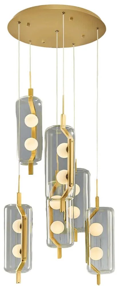 Φωτιστικό Οροφής 701CHD1711 Φ45x120cm 12xG4 1,5W Gold Opviq