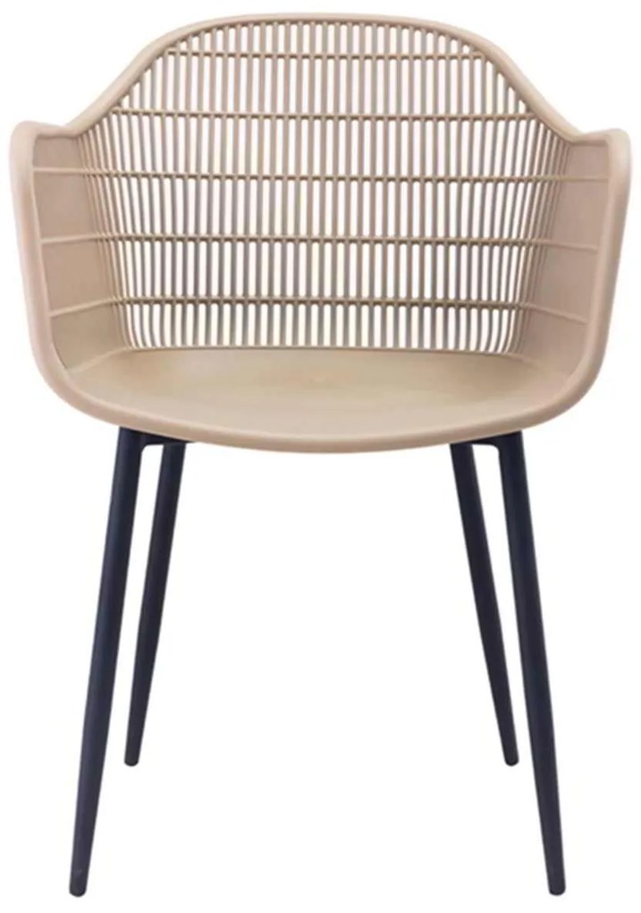 Πολυθρόνα BERRY Μεταλλική Μαύρη/PP-UV Tortora 58x58x85cm