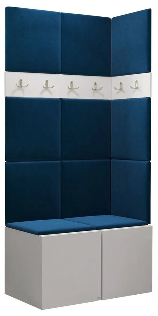 Σετ διαδρόμου Hartford 264, 186x84x46cm, 27 kg, Άσπρο, Ταπισερί, Πλαστικοποιημένη μοριοσανίδα, Τοίχου, Εντοιχισμένη | Epipla1.gr