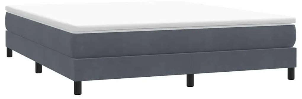 vidaXL Box Spring Κρεβάτι χωρίς στρώμα Σκούρο γκρι 180x220 cm Velvet