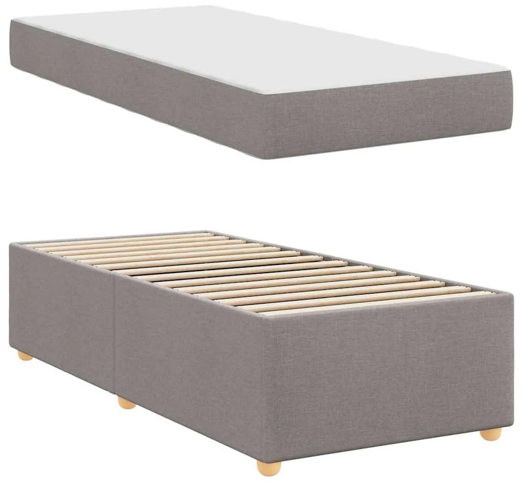 vidaXL Σκελετός Κρεβατιού με στρώμα Taupe 90 x 190 cm Τσέπες ελατηρίων