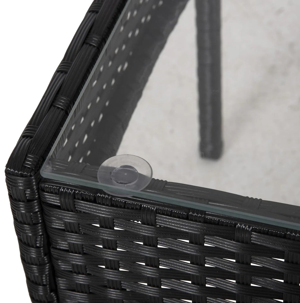 Σετ Κήπου Σαλόνι STASIA 4 τεμ Συνθετικό Rattan Μαύρο με Μπέζ Μαξιλάρια