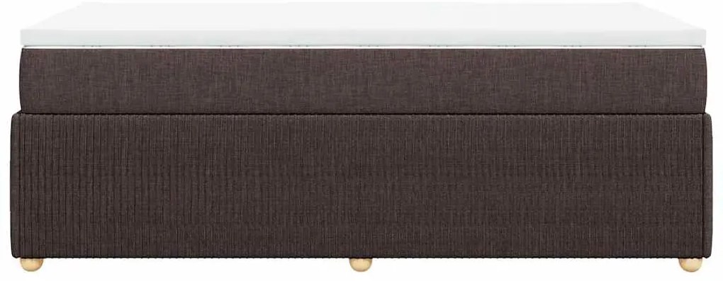 vidaXL Κρεβάτι Boxspring με Στρώμα Σκούρο Καφέ 80x200 εκ. Υφασμάτινο