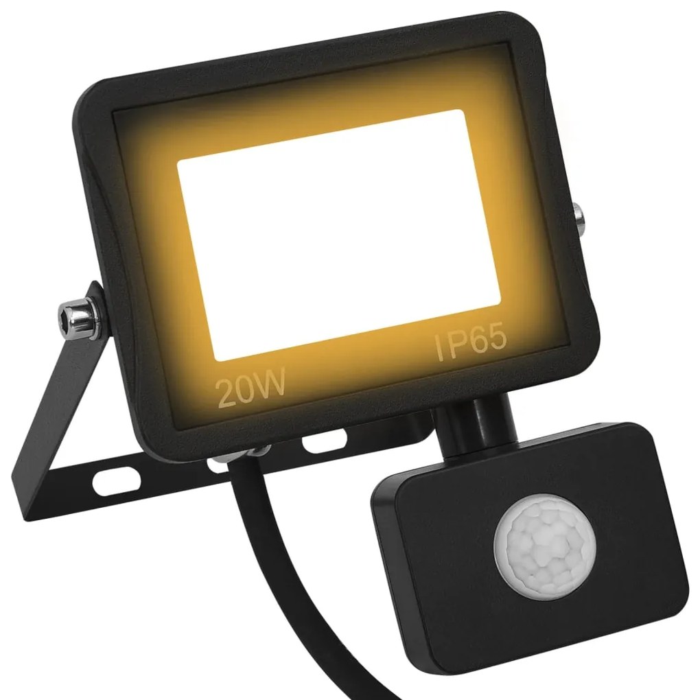 vidaXL Προβολέας LED με Αισθητήρα Θερμό Λευκό 20 W