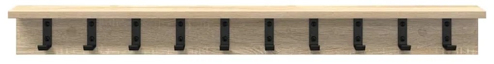vidaXL Τοίχου Κρεμάστρα με ράφι Sonoma Δρυς 100 x 10.5 x 10.5 εκ