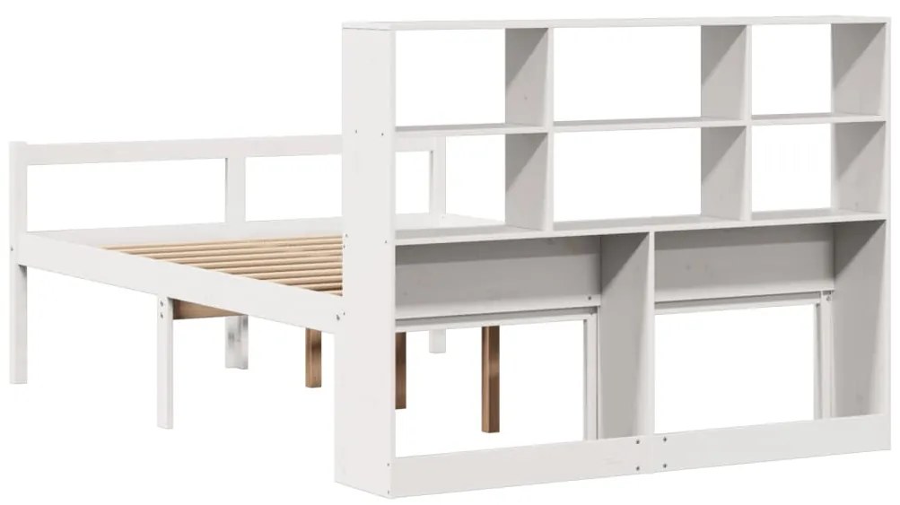 vidaXL Κρεβάτι Βιβλιοθήκη Χωρίς Στρώμα 120x190 εκ Μασίφ Ξύλο Πεύκου