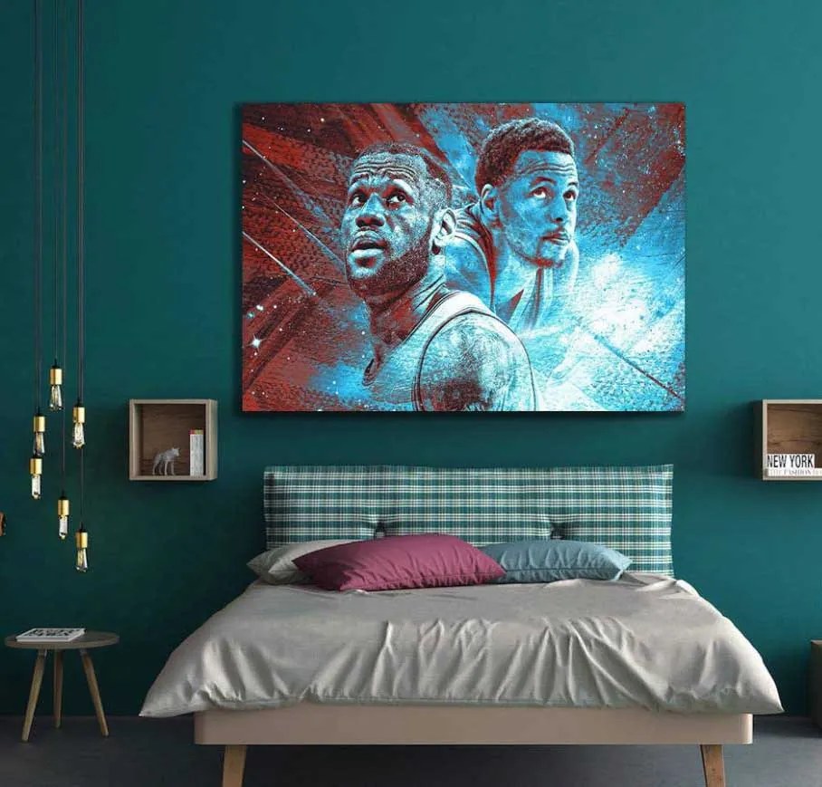 Πίνακας σε καμβά NBA Lebron VS Curry KNV671 30cm x 40cm