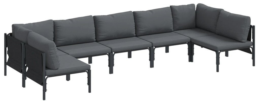 vidaXL Σετ Καναπέ Κήπου 7 pcs Ανθρακί Ατσάλι