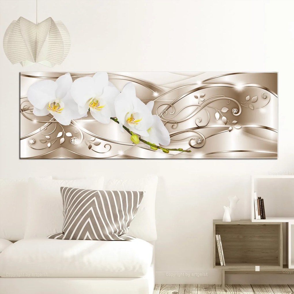 Πίνακας - Flowering (1 Part) Narrow Beige 150x50