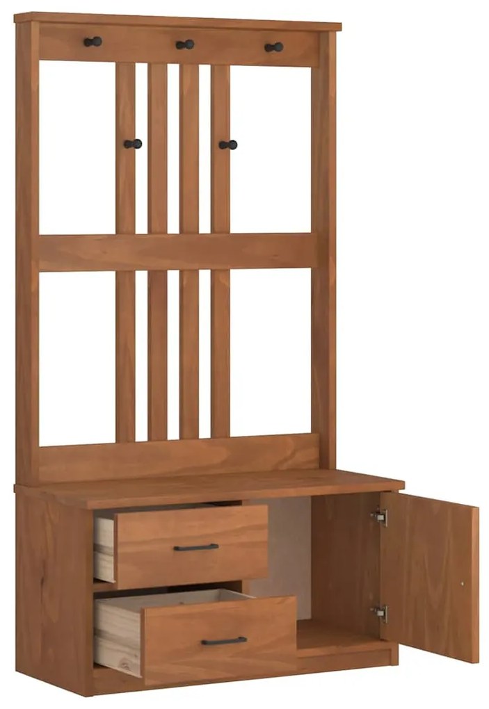 vidaXL Δέντρο χωλ "SANDNES" 87x40x159,5 εκ. Πεύκο μασίφ ξύλο