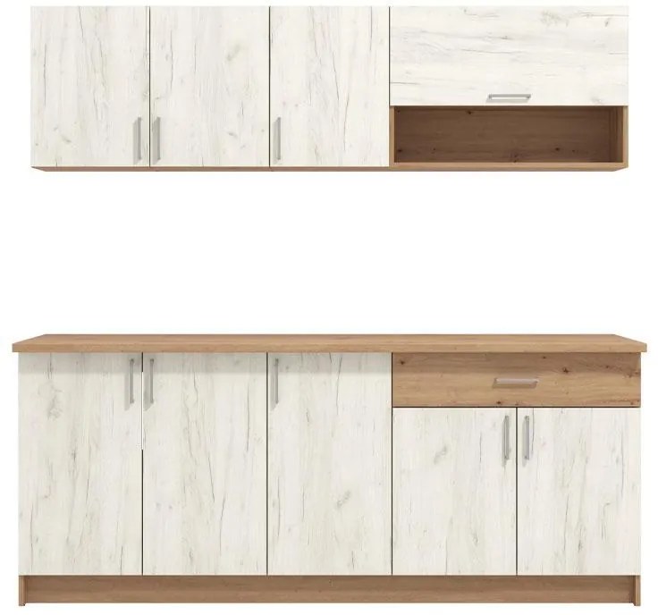 Σύνθεση Κουζίνας Tamara 200 Artisan Oak - Λευκό Δρύς 200x60x199,5 εκ. 200x60x199.5 εκ.