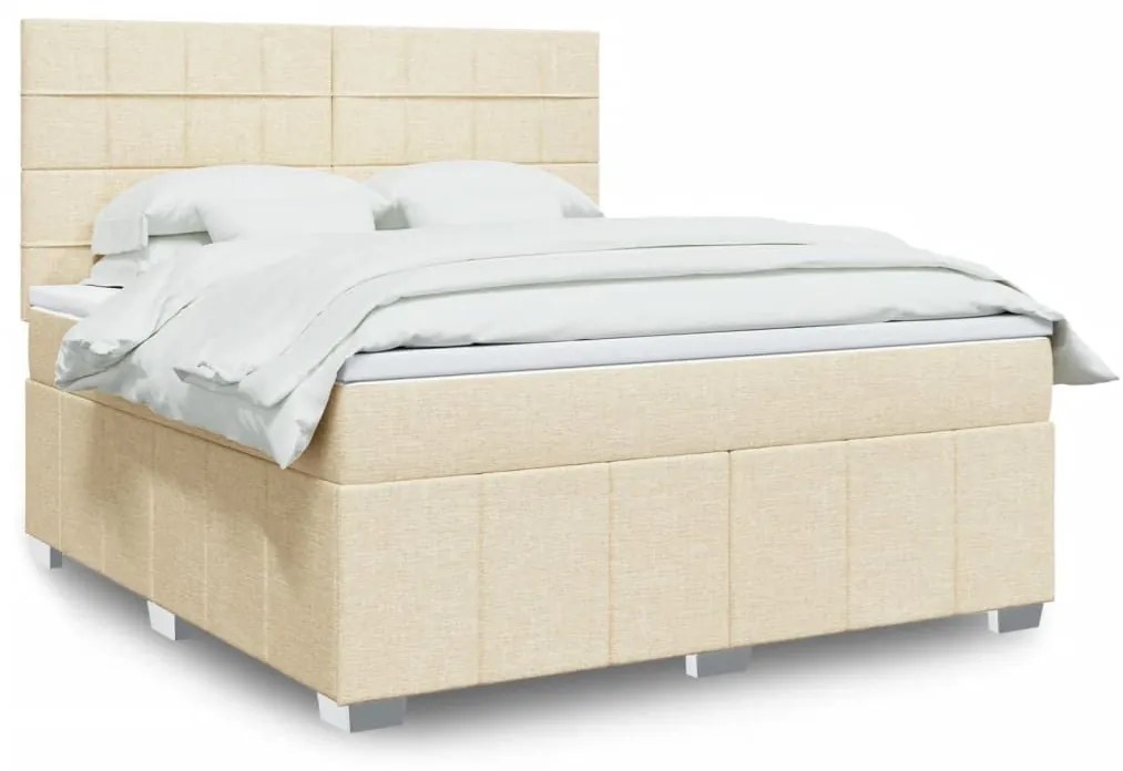 ΚΡΕΒΑΤΙ BOXSPRING ΜΕ ΣΤΡΩΜΑ ΚΡΕΜ 180X200 ΕΚ. ΥΦΑΣΜΑΤΙΝΟ 3291752