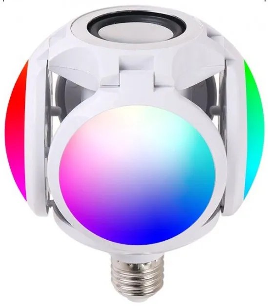 Διακοσμητικό Φωτιστικό Οροφής LED SMD RGB-6000K Ηχείο Bluetooth 30W 4110 Spotlight 4110 Λευκό