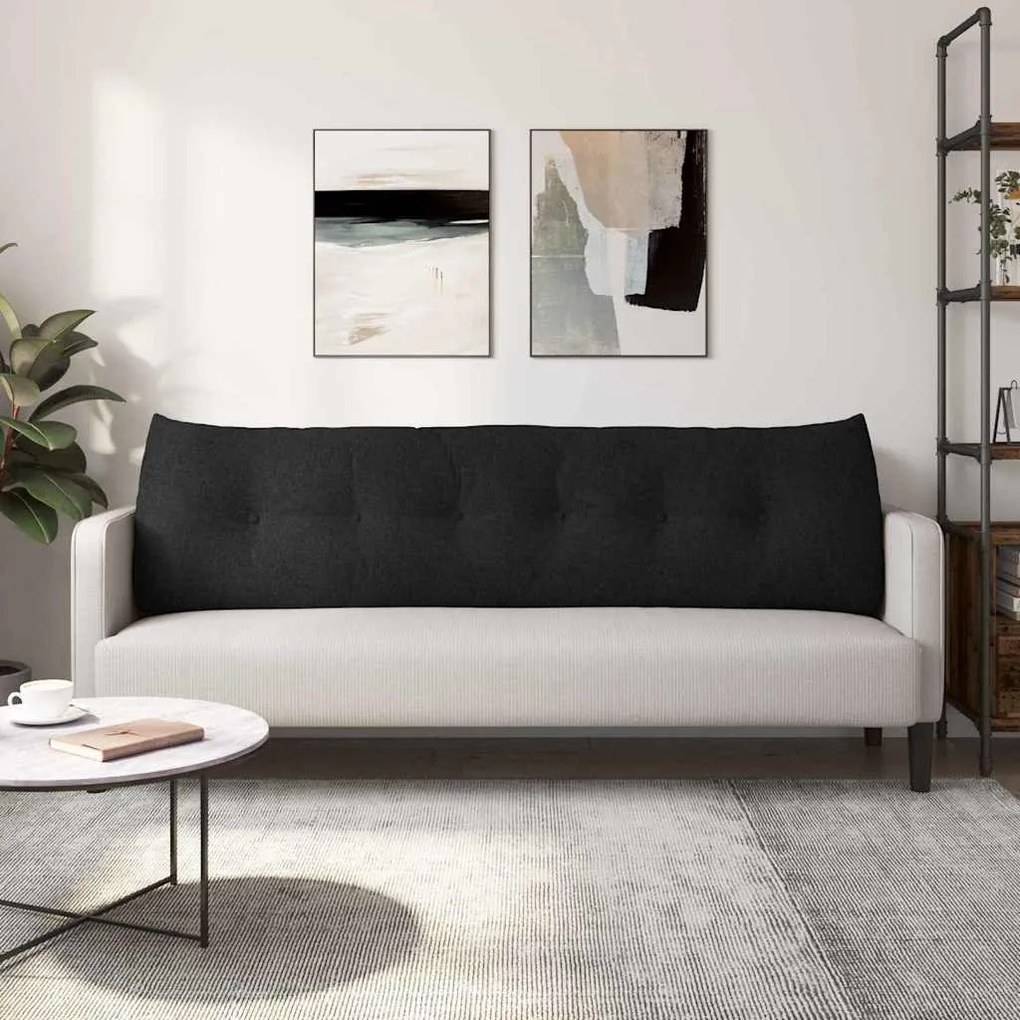 vidaXL Μαξιλάρι Πλάτης Μαύρο 180 x 24 x 50 εκ ύφασμα