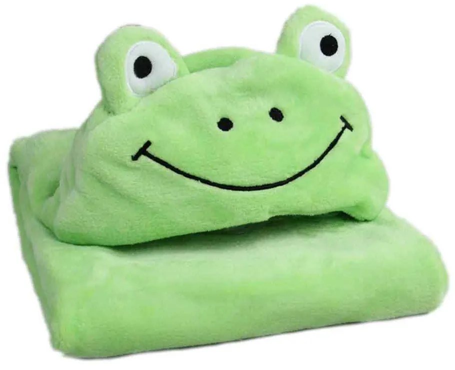 Κουβέρτα Fleece Με Κουκούλα (110x85) Morven Βατραχάκι 2148