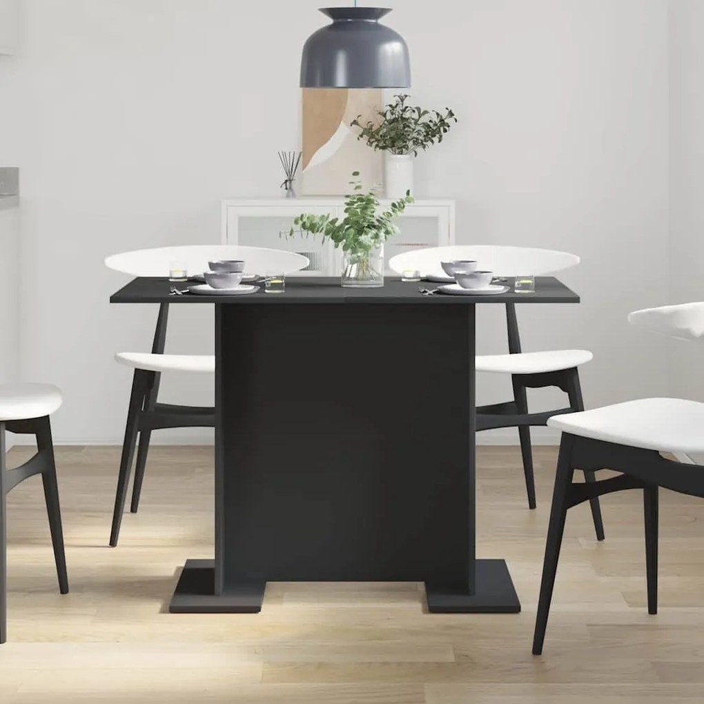 vidaXL Τραπεζαρία Μαύρο 110 x 60 x 75 cm Επεξεργασμένο ξύλο