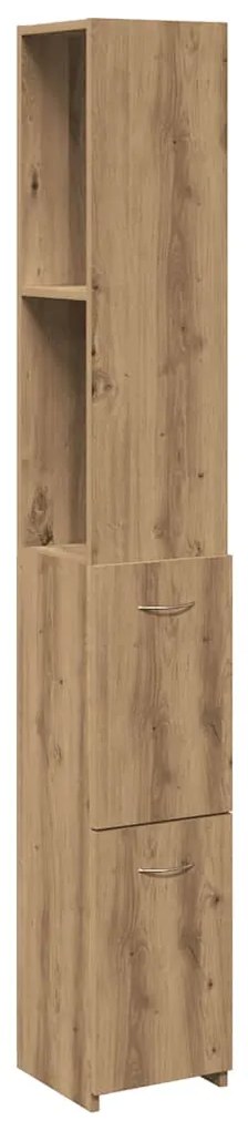 vidaXL Ντουλάπι μπάνιου Δρυς τεχνίτης 25x25x170 cm Κατασκευασμένο ξύλο