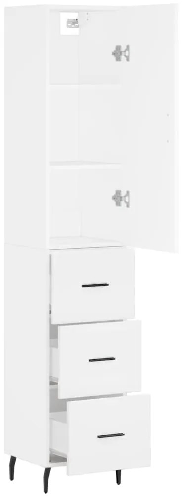 vidaXL Ντουλάπι Λευκό 34,5 x 34 x 180 εκ. από Επεξεργασμένο Ξύλο