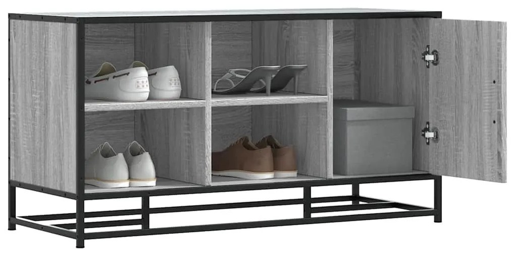 Παπουτσοθήκη Γκρι Sonoma 102x35x55 εκ. από Επεξεργασμένο Ξύλο - Γκρι