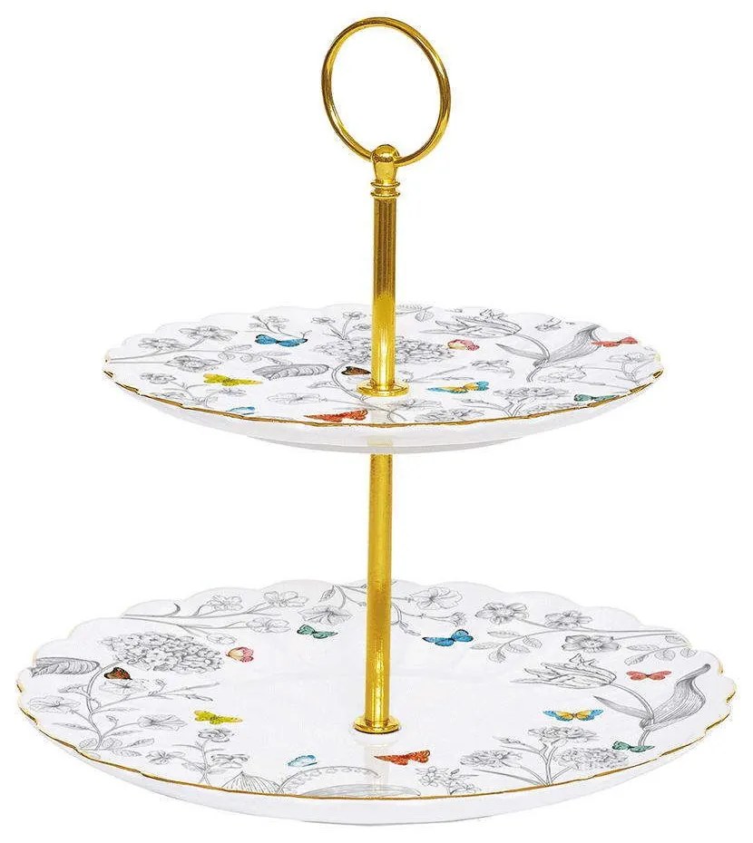 Ορντεβιέρα 2 Θέσεων Fleurs Papillons 1284FLEP Φ16/21cm Multi Easy Life Porcelain