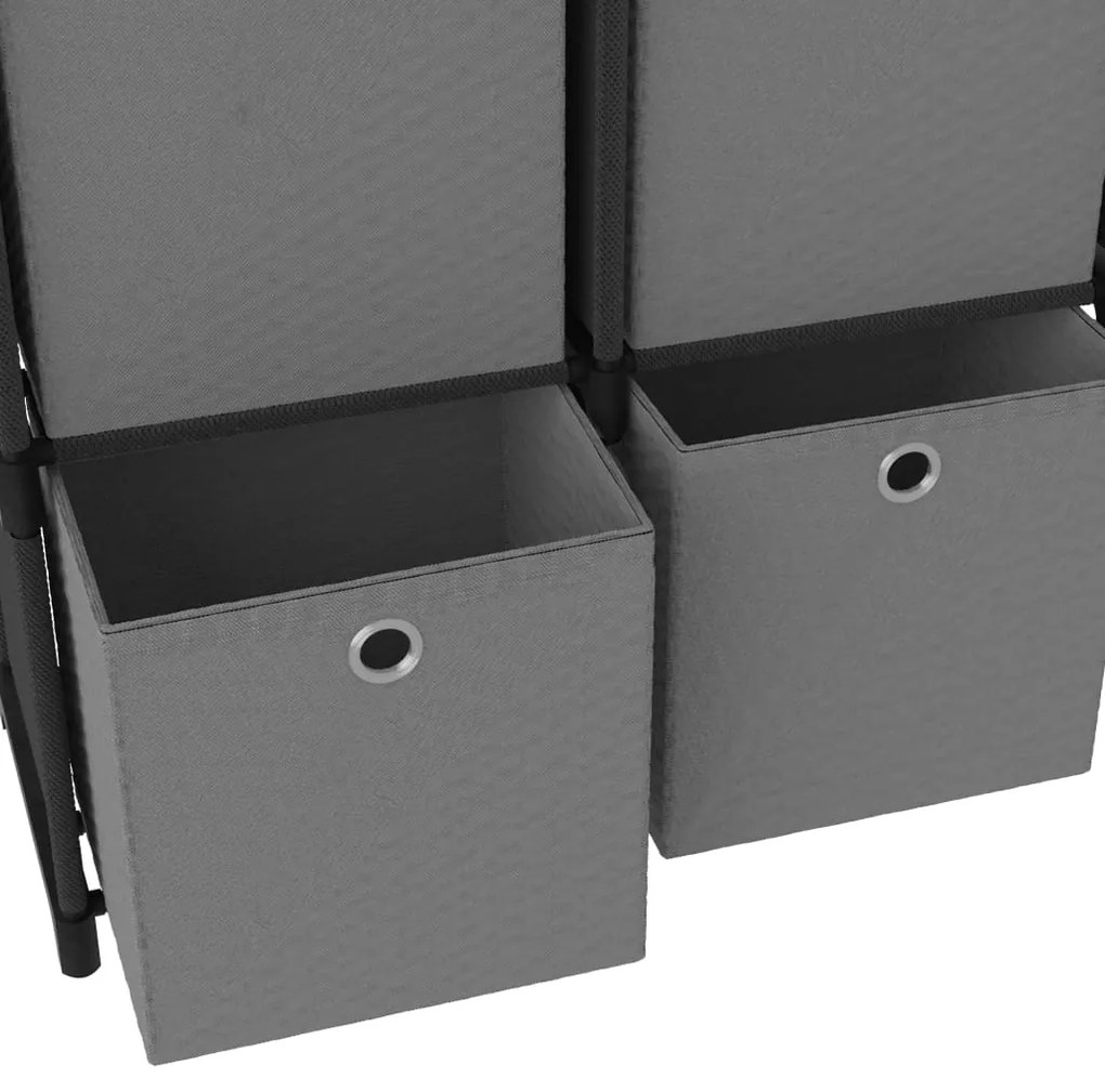 vidaXL Ραφιέρα με 5 Κύβους &amp; Κουτιά Μαύρη 103x30x72,5 εκ. Υφασμάτινη
