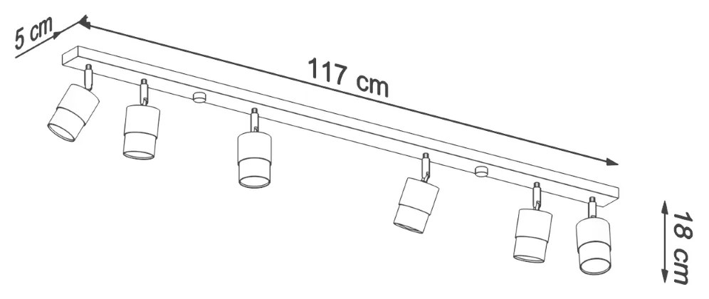 Sollux Φωτιστικό οροφής Nero 6,ατσάλι,6xGU10/40w,μαύρο,χρώμιο