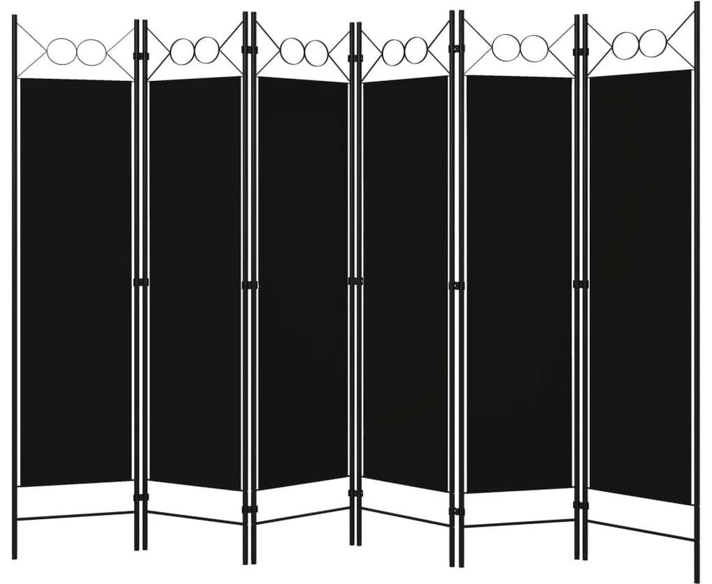 vidaXL Διαχωριστικό Δωματίου με 6 Πάνελ Μαύρο 240 x 180 εκ.