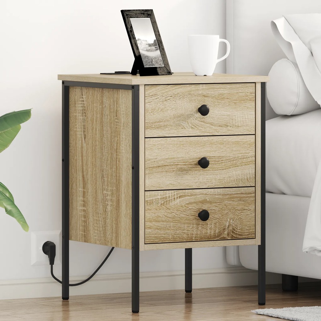 vidaXL Κομοδίνο Sonoma Δρυς 42 x 41 x 61 εκ Επεξεργασμένο ξύλο