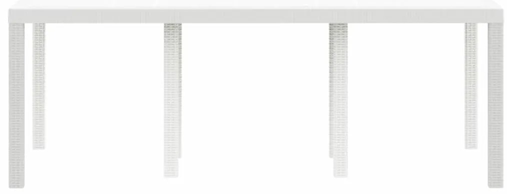 vidaXL Τραπέζι Κήπου Λευκό 200x100x73 εκ. Πολυ Ράττανα