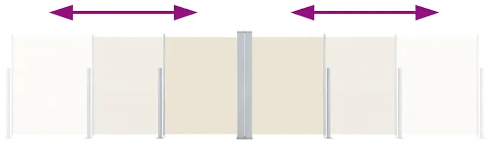 vidaXL Σκίαστρο Πλαϊνό Συρόμενο Κρεμ 120 x 600 εκ.