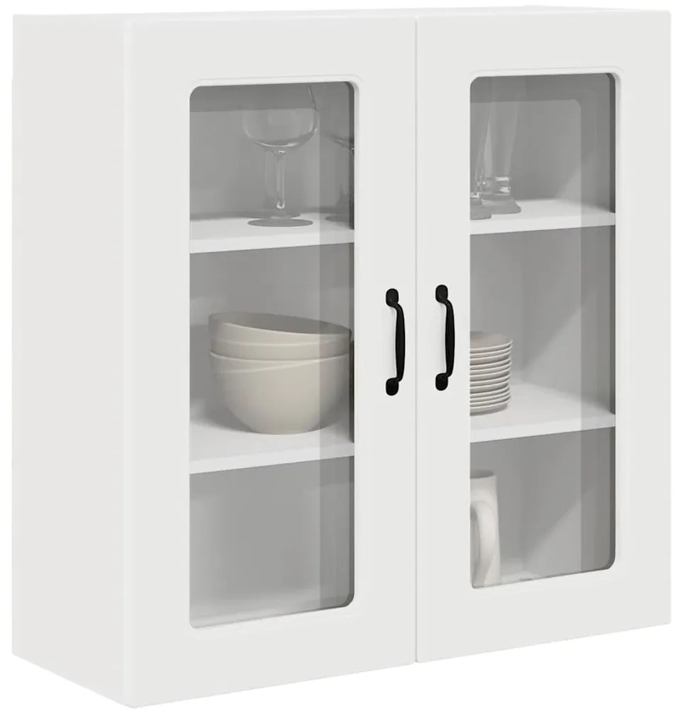 vidaXL Κρεμαστό ντουλάπι κουζίνας με ράφι Λευκό 80 x 31 x 80 εκ.