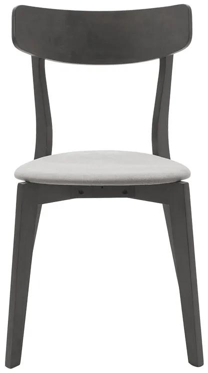 Καρέκλα Toto pakoworld γκρι ύφασμα-rubberwood ανθρακί πόδι - Ξύλο - 097-000012