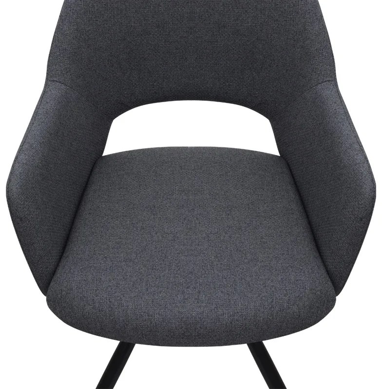 Πολυθρόνα τραπεζαρίας Gabriel Megapap γκρι ύφασμα - μεταλλικό μαύρο πόδι 58x60x85εκ.