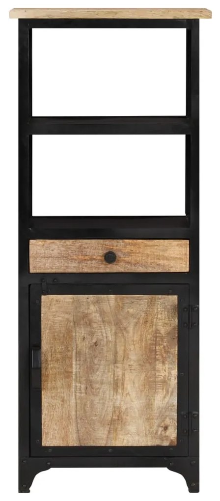 Ντουλάπι με Συρτάρι/Ράφια 45x32x110 εκ. Μασίφ Ξύλο Μάνγκο - Μαύρο