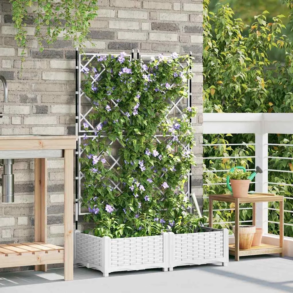 vidaXL Κηποτινάκι με Τρέλα Λευκό 80 x 40 x 125.5 εκ. PP